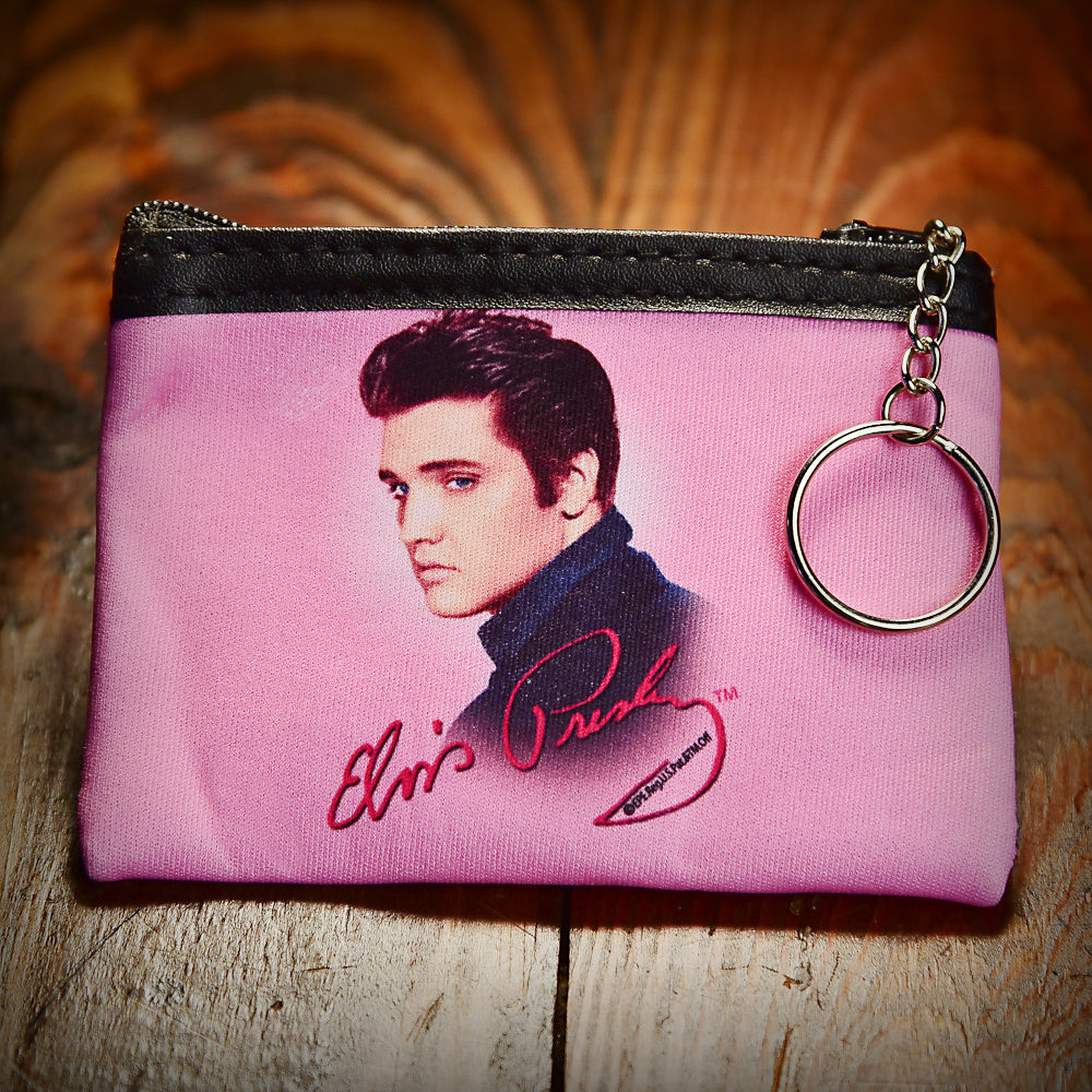 Elvis Pink Foil Coin Purse