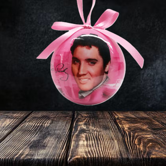 Elvis Ornament Pink With Guitar