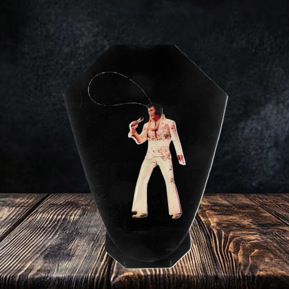 Elvis Ornament White Jumpsuit Swing Legs