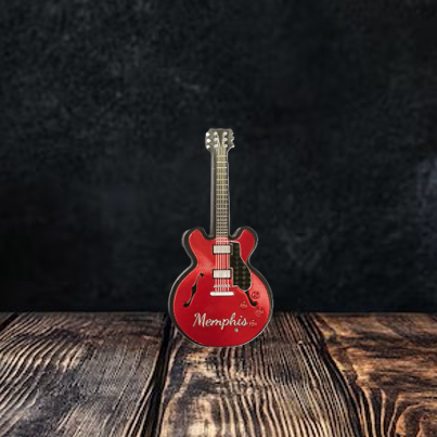 Memphis Red Foil Guitar Magnet