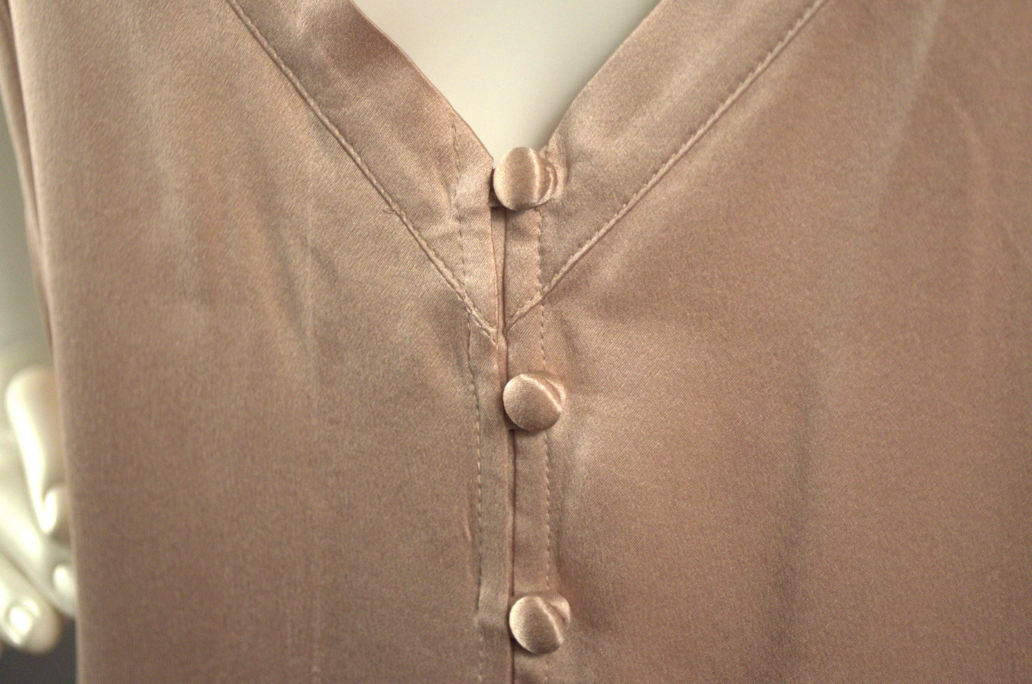 Short Button Down Gown Dusty Rose