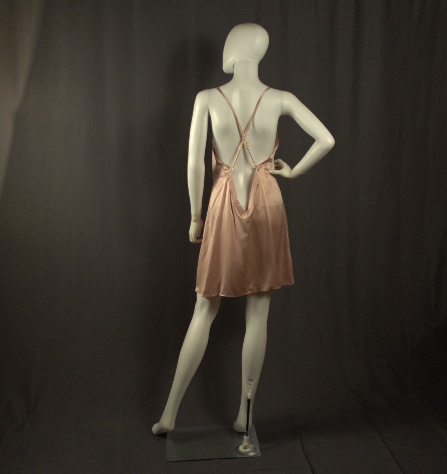 Short Button Down Gown Dusty Rose