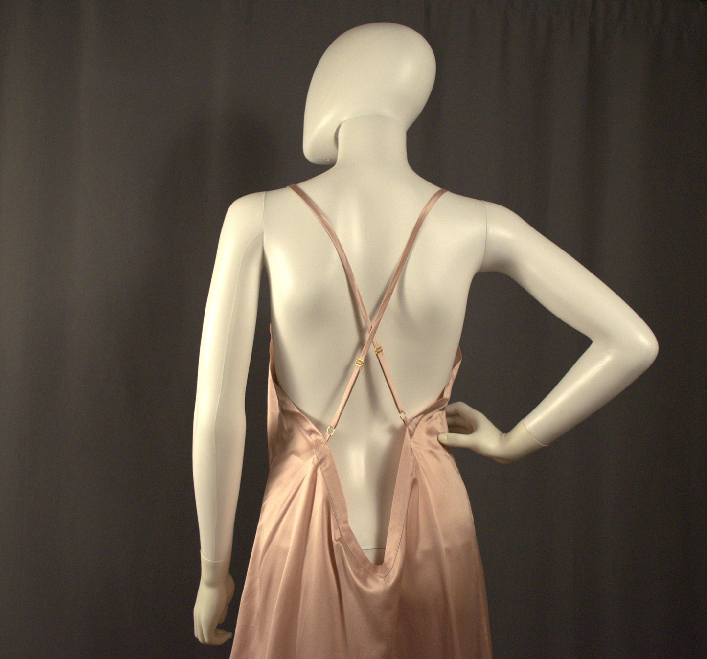 Short Button Down Gown Dusty Rose