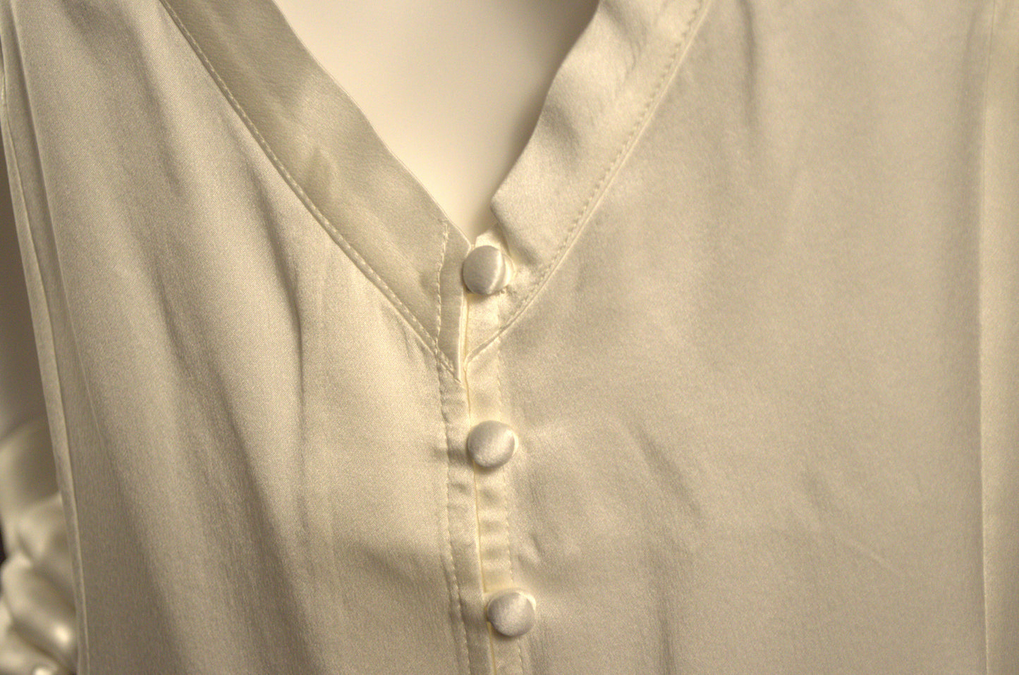 Short Button Down Gown Ivory