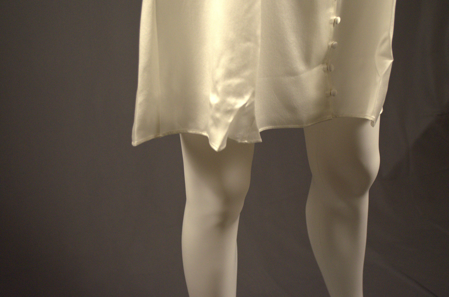 Short Button Down Gown Ivory