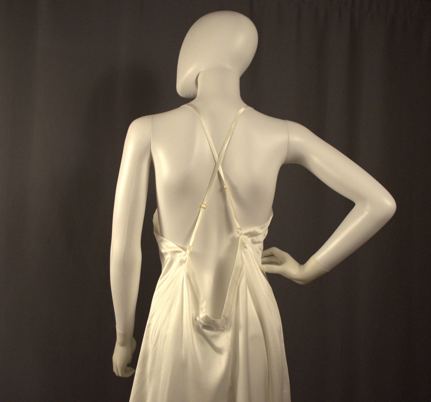 Short Button Down Gown Ivory