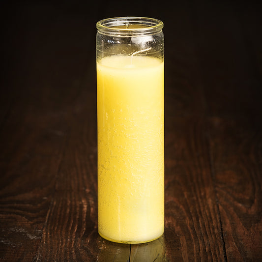 7-Day Plain Glass Candle, Yellow