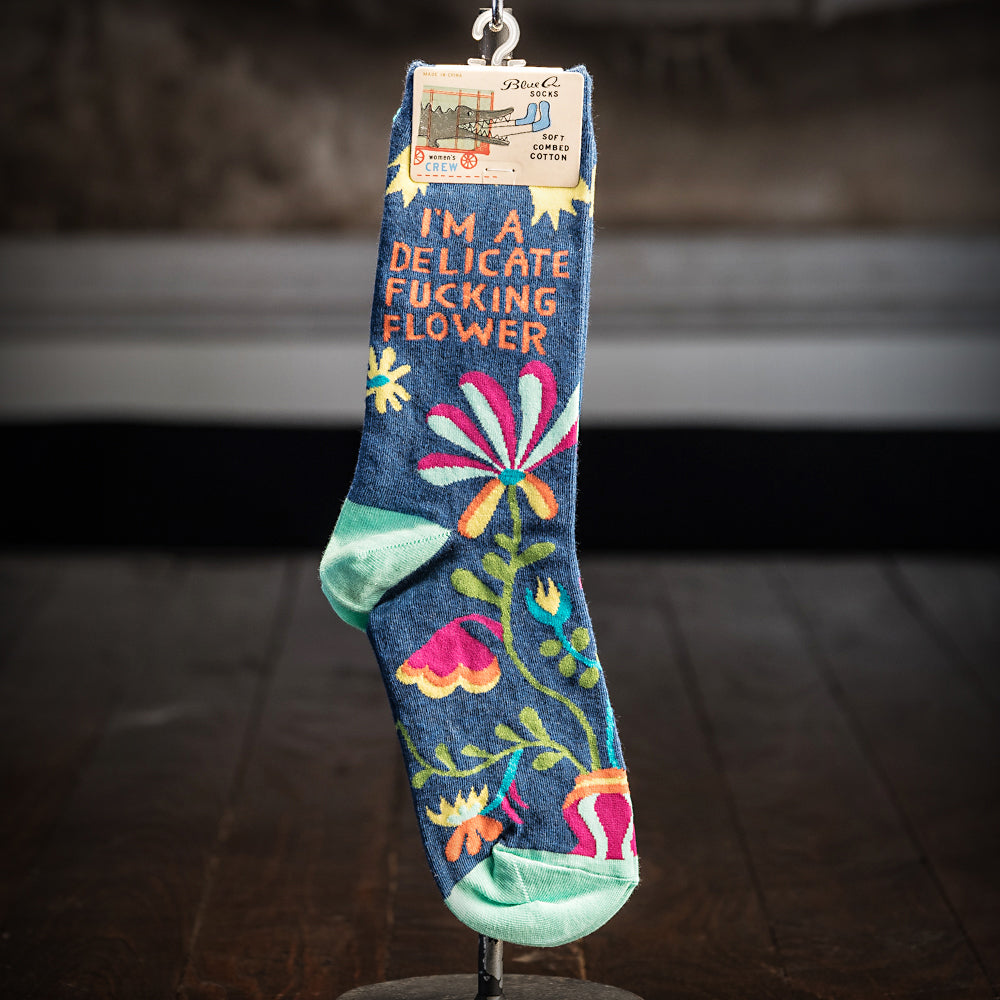 Blue Q Novelty Socks -- Delicate Flower