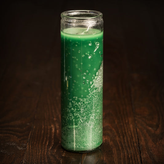 7-Day Plain Glass Candle, Green