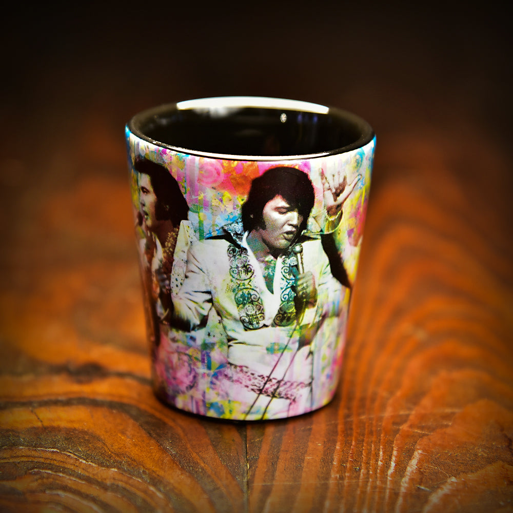 Elvis Collage Shot Glass