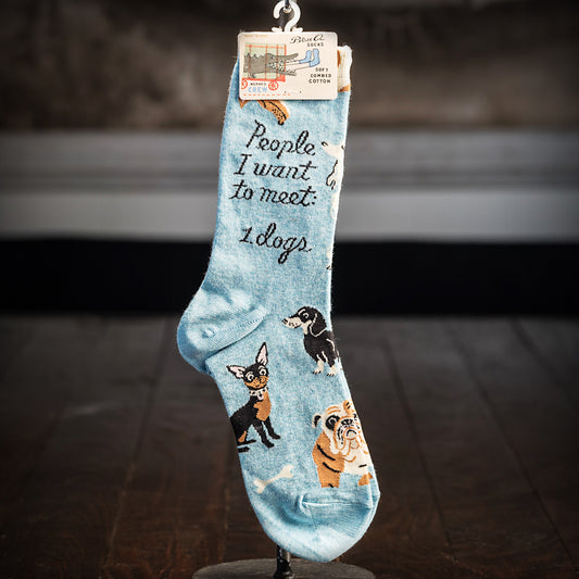 Blue Q Novelty Socks -- People I Want to Meet: Dogs