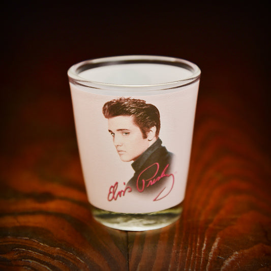 Elvis Pink Foil Signature Shot Glass