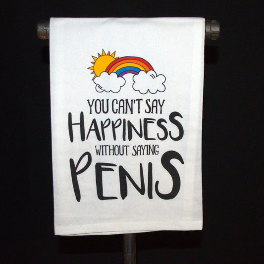 Can't Say Happiness Tea Towel