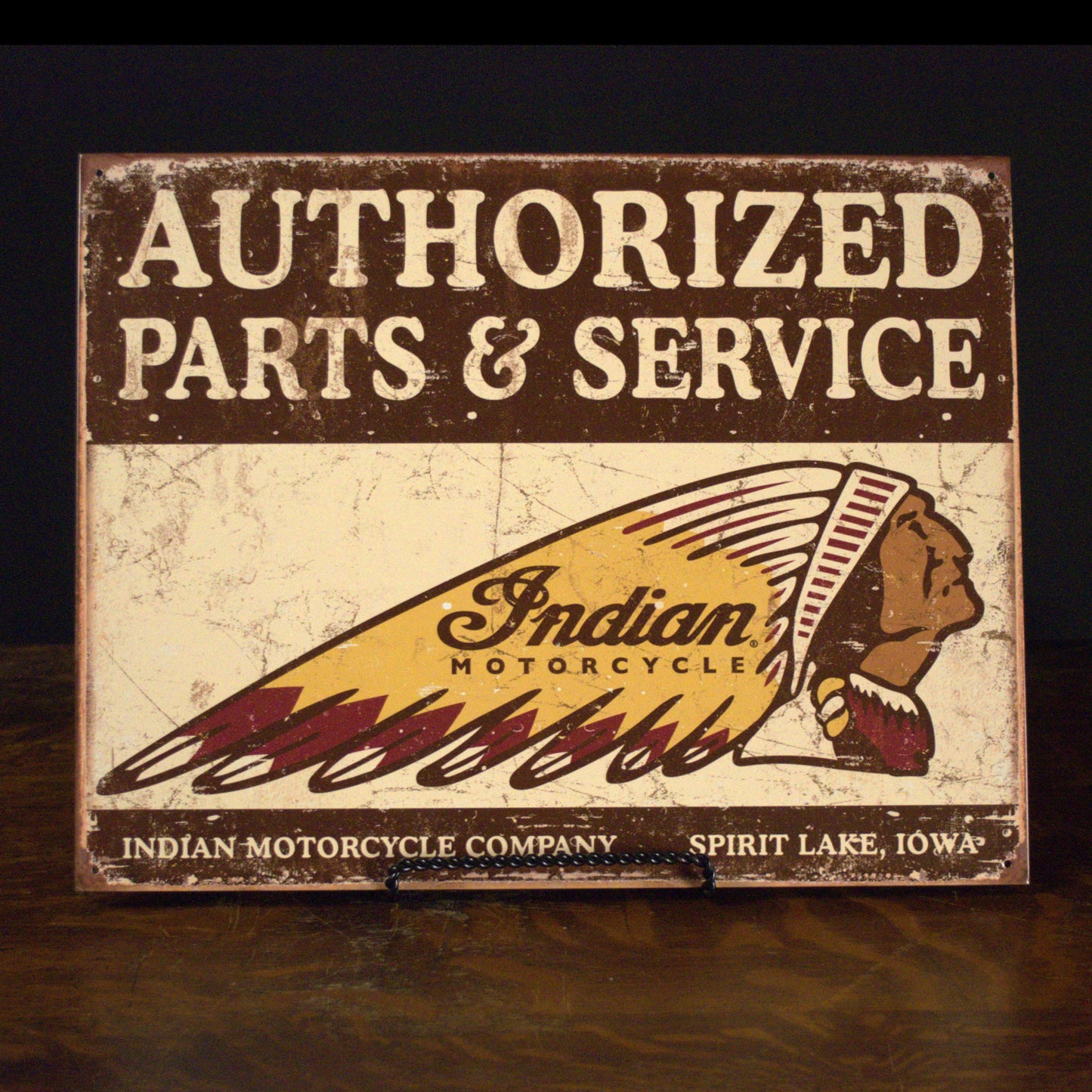 Indian Motorcycle Authorized Parts & Service Metal Sign
