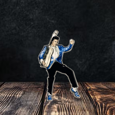 Elvis Diecut Metal Blue Suede Shoes Magnet