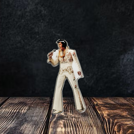 Elvis Diecut Metal White Suit Magnet
