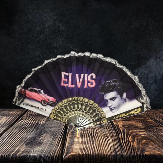 Elvis Hand Fan - Pink Caddy