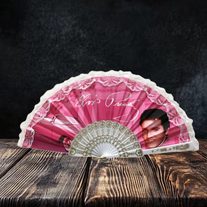 Elvis Hand Fan - Pink