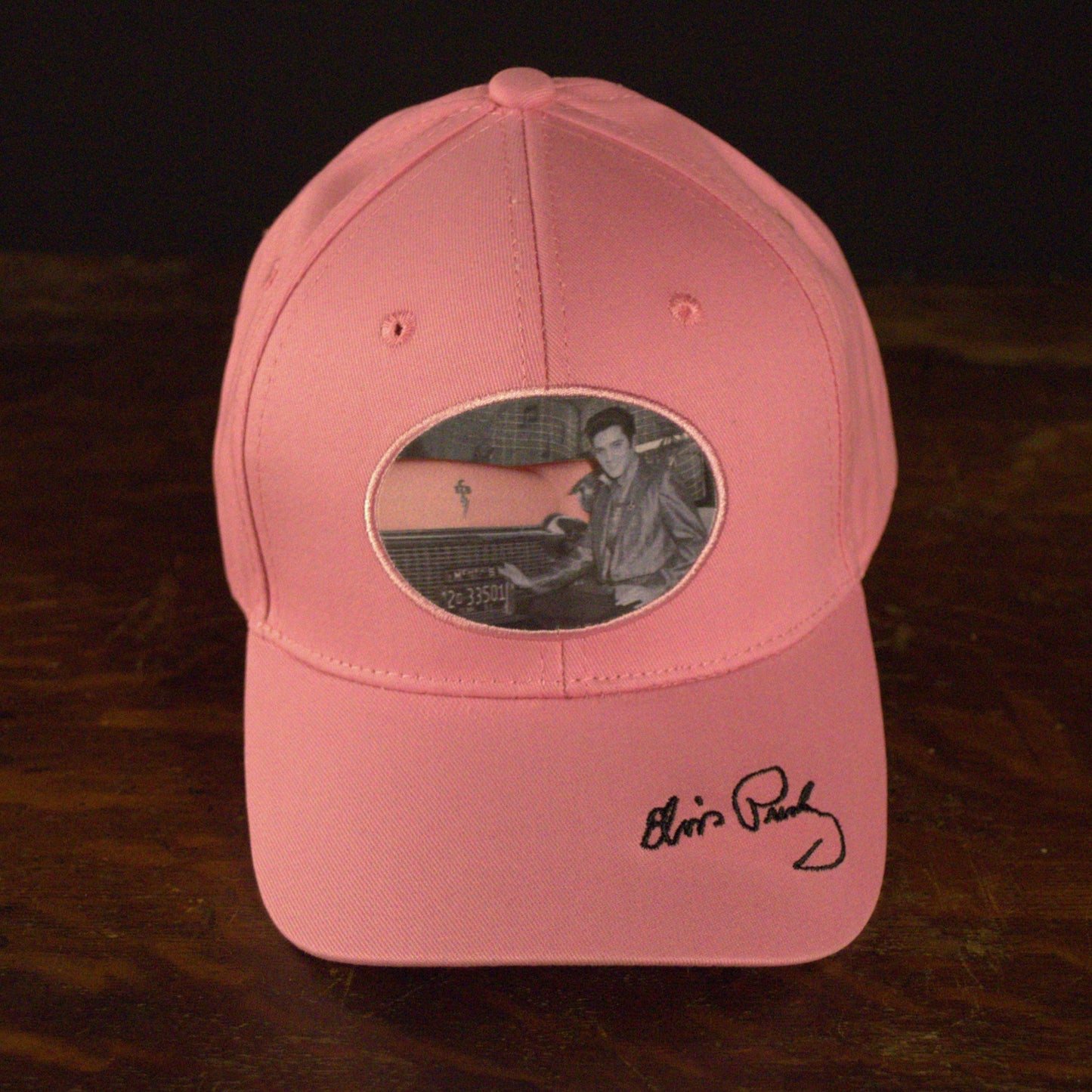 Elvis Front of Graceland with Car Pink Hat