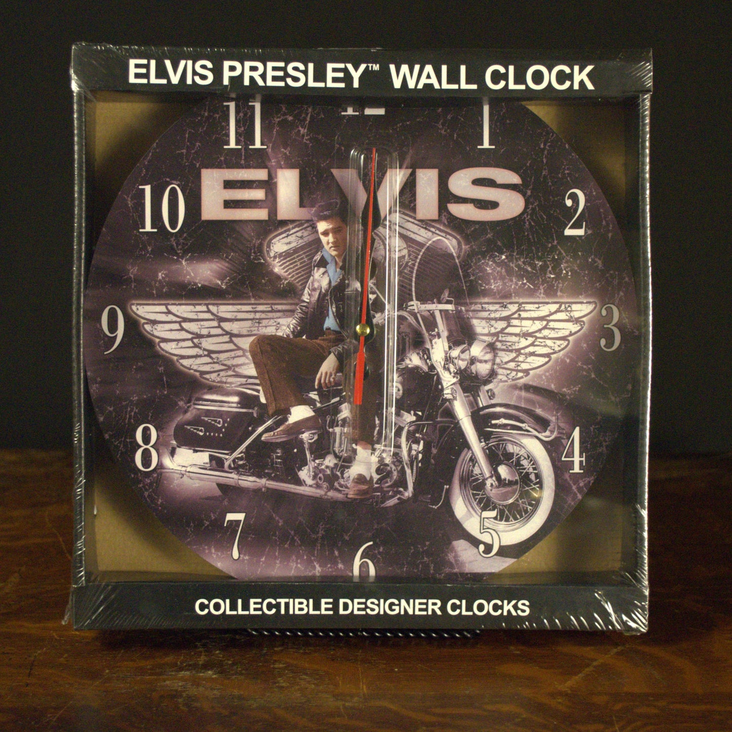 Elvis Motorcycle with Wings Wall Clock