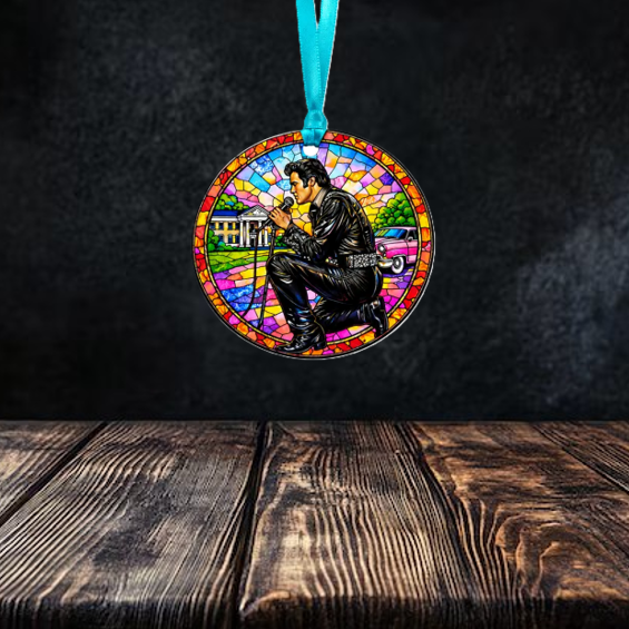Elvis Ornament Suncatcher Acrylic