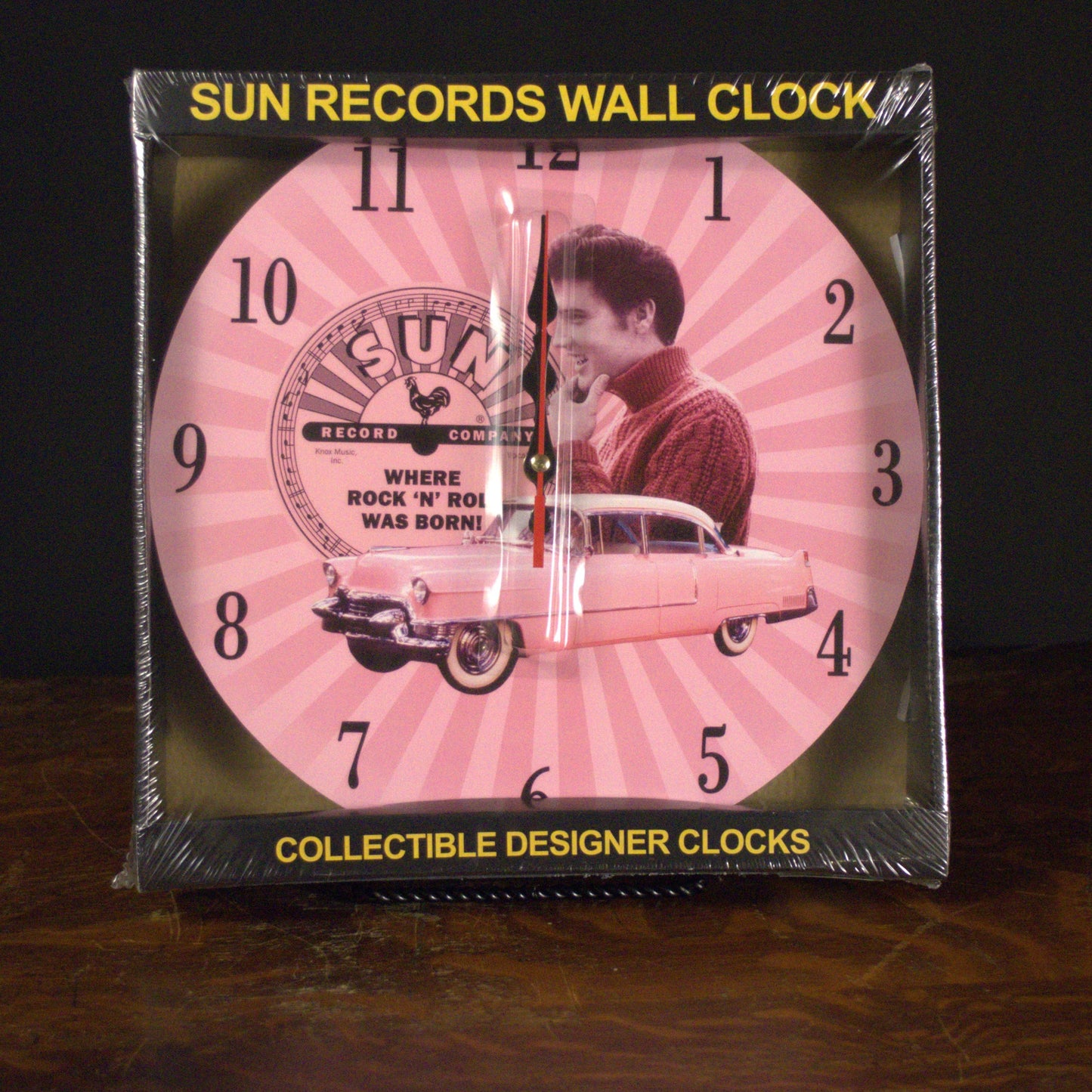 Pink Elvis Sun Studios Wall Clock