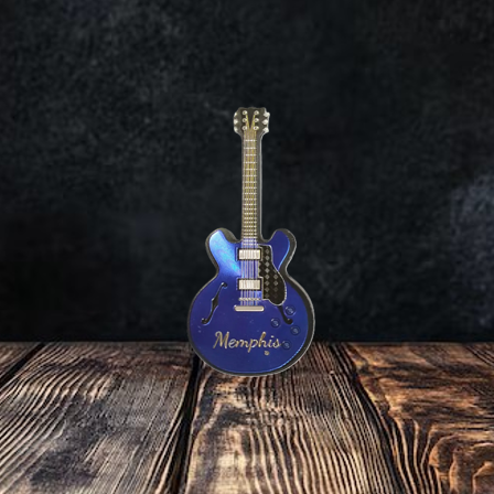 Memphis Blue Foil Guitar Magnet