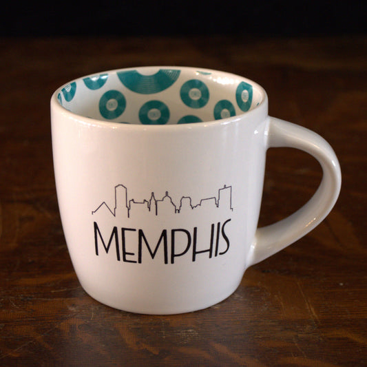 Memphis White and Teal Mug