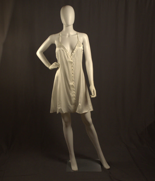 Short Button Down Gown Ivory