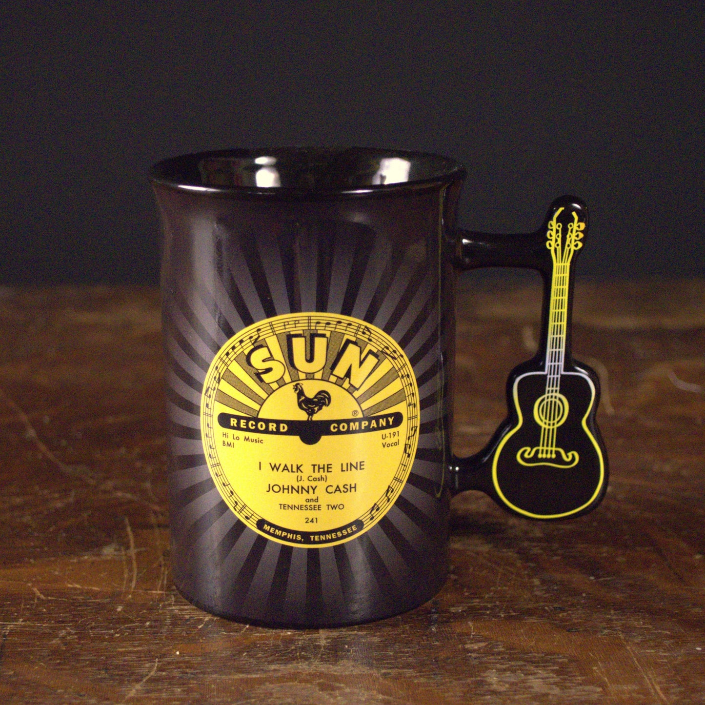 Johnny Cash Sun Studios Guitar Handle Mug