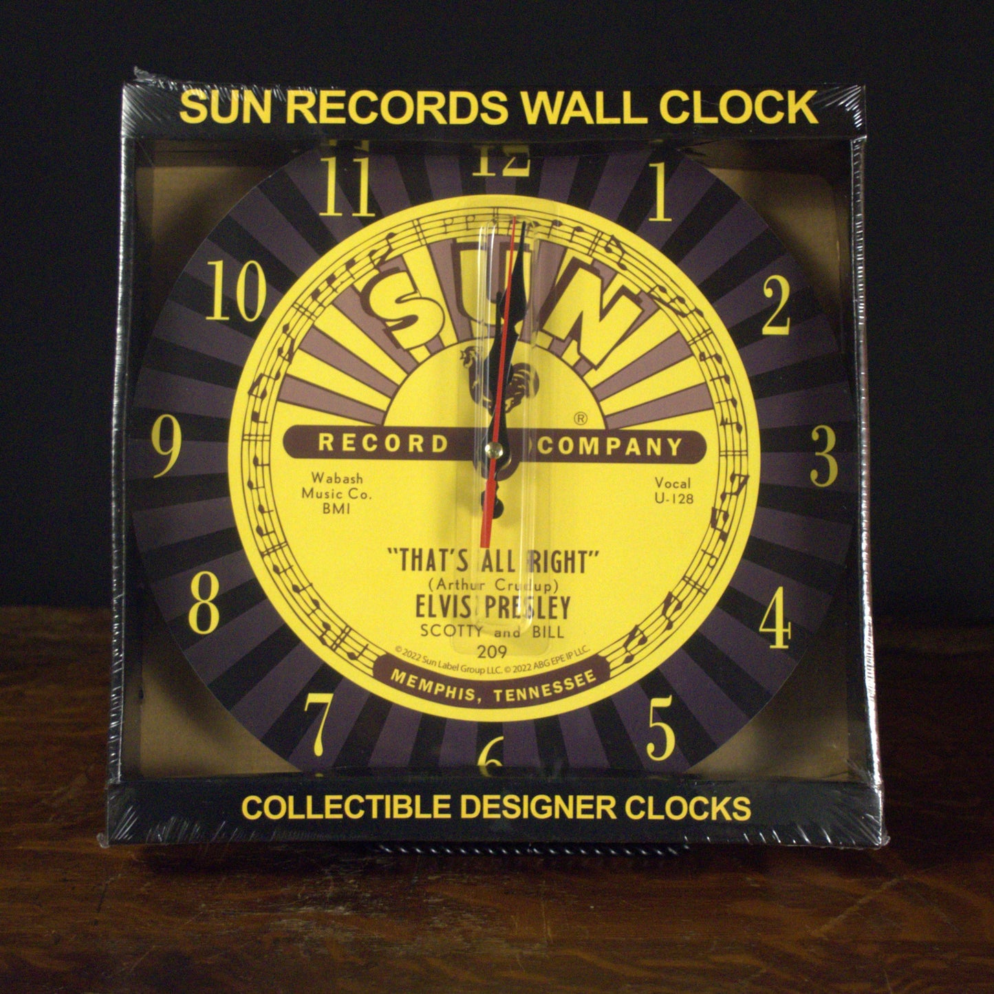 Elvis Presley "That's All Right" Sun Studios Wall Clock