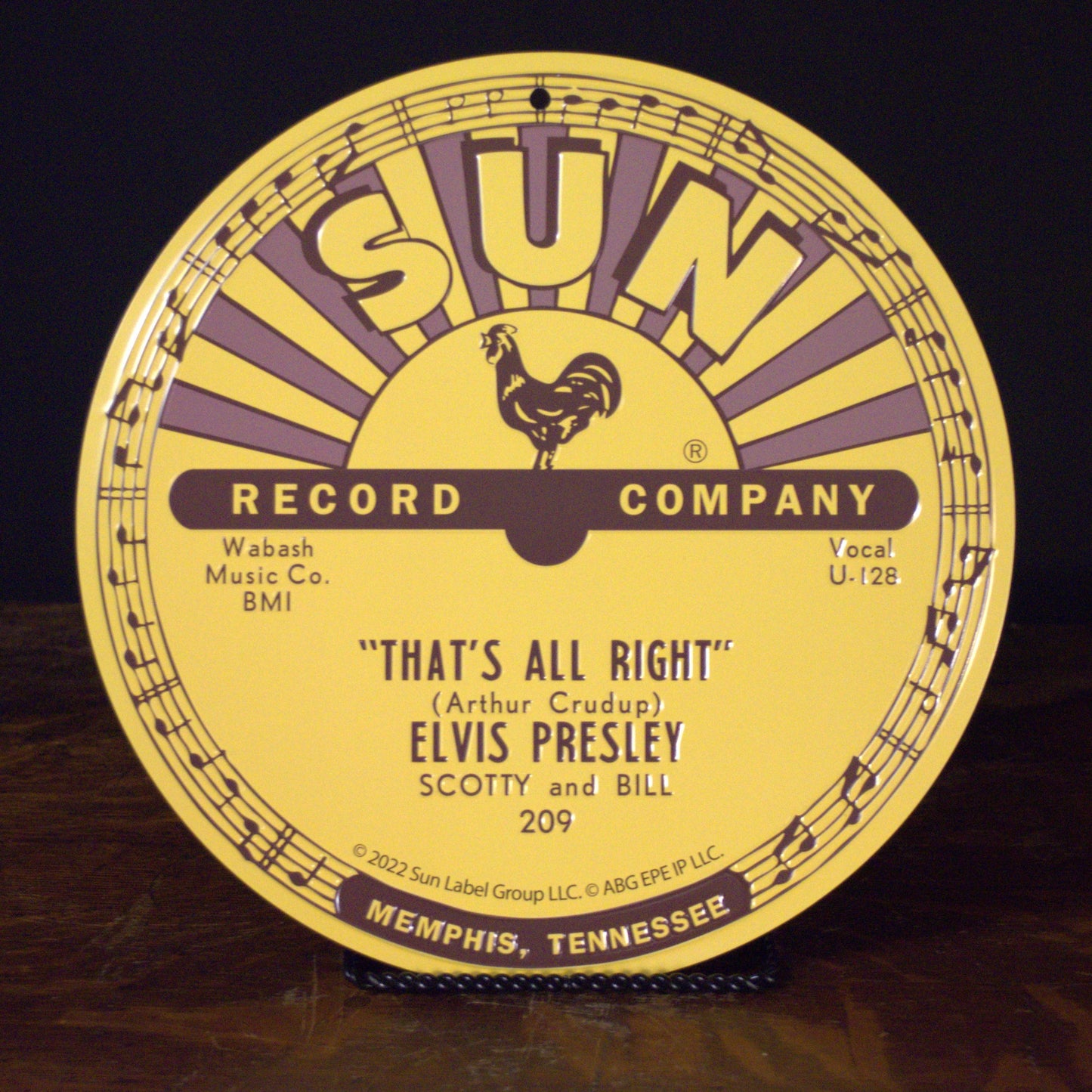 Elvis Presley "That's All Right" Sun Studios Metal Sign