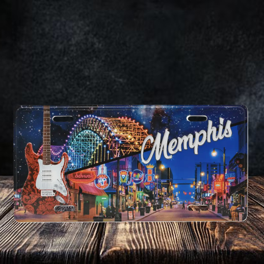 Memphis License Plate - Bridge Lights