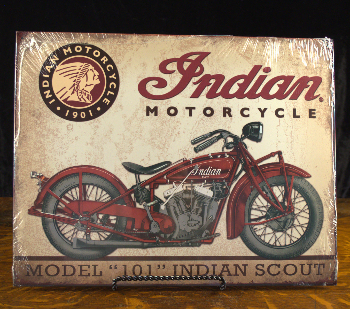 Model "101" Indian Scout Metal Sign