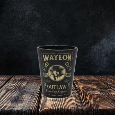 Waylon Jennings Outlaw Country Legends Shot Glass