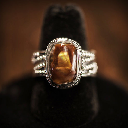 Unique Design Fire Agate Ring