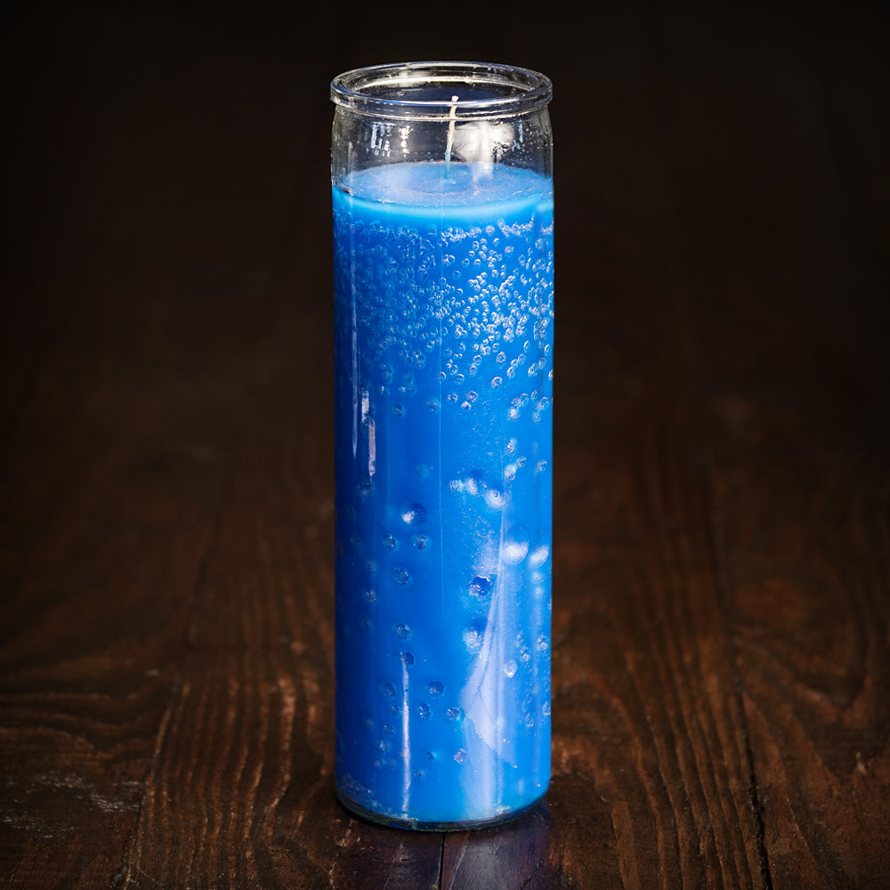 7-Day Plain Glass Candle, Blue
